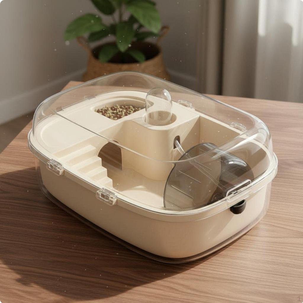 Hamster House with Accessories Easy To Clean Portable Cage Ventilated Transparent Small