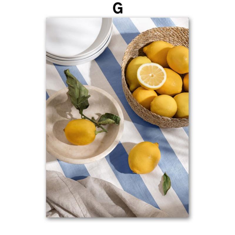 

Santorini Sun Lemon Tree Vase Abstract Landscape Posters and Prints Wall Art Canvas Painting Pictures For Living Room Home Decor 21cm×30cm NoFrame