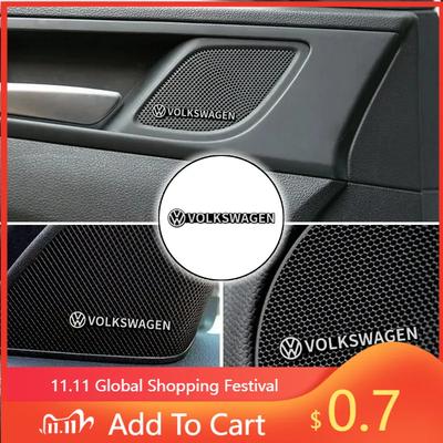 Voor VW 3D aluminium audio embleem sticker aangepast voor Volkswagen Passat/Golf /Polo/Tiguan autodeur hoorn decoratie gewijzigd st