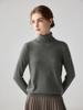 Women's High Neck Cashmere Sweater - Long Sleeve Wool Knit Solid Color Top for Autumn/Winter