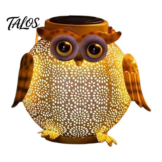 Metal Owl Solar Light, Outdoor Solar Owl Lantern, Waterproof Solar Powered Garden Light, Hanging Floral Owl Lantern for Patio Yard Porch