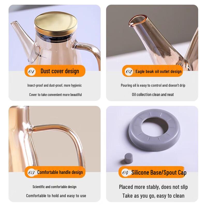 Ningzhao 1000ml Glass Oil Dispenser