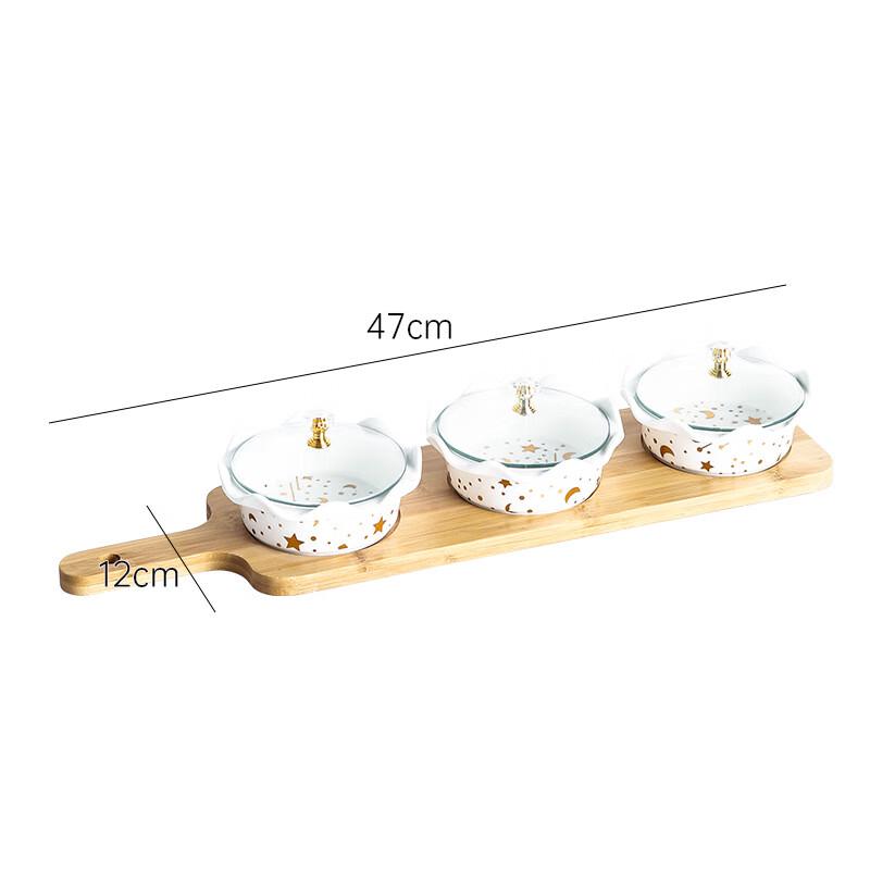 Ceramic Divided Snack Serving Set