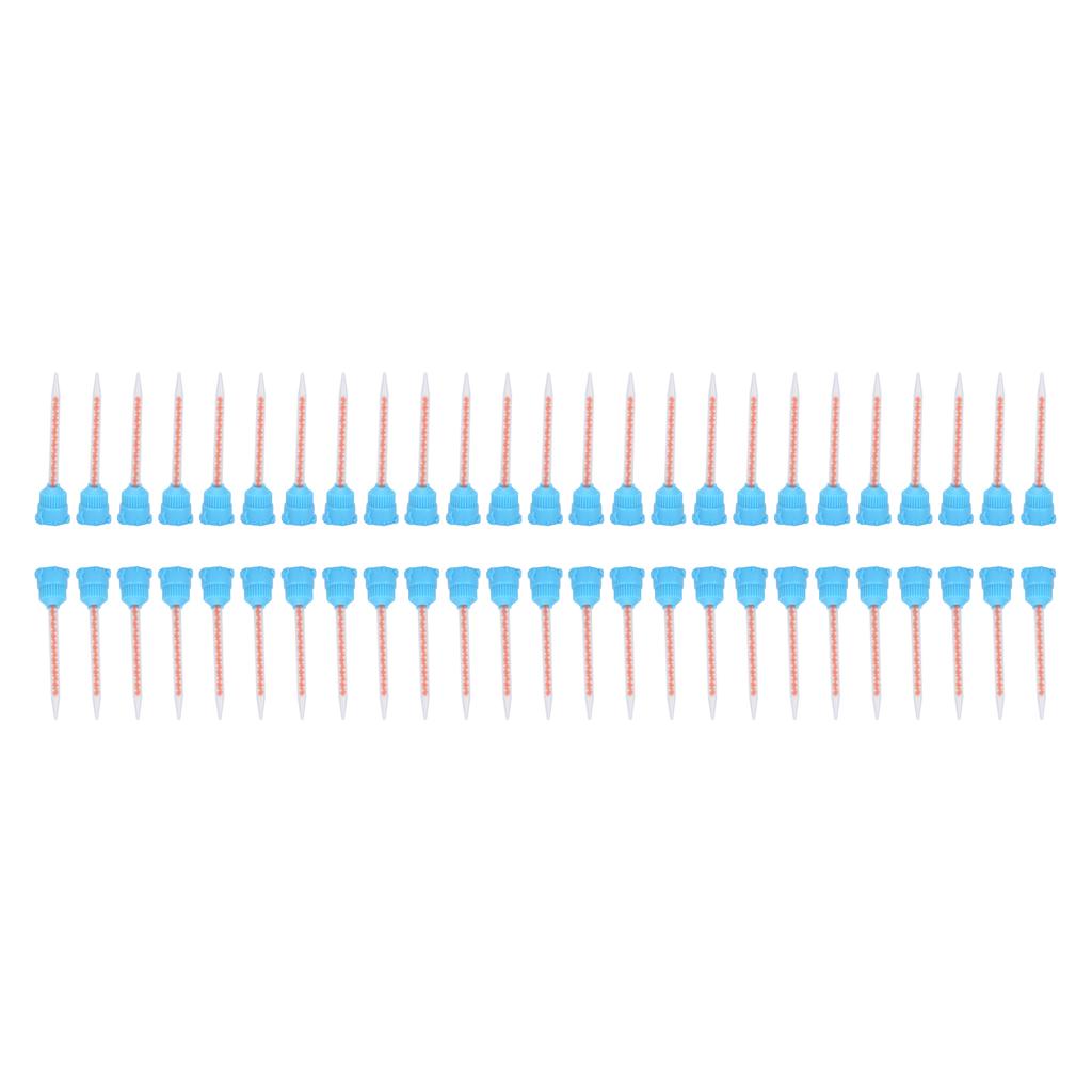 50pcs Epoxy Mixing Nozzle Tip for Adhesive Applicator Resin Mixing Tip Dental AccessoryBlue Orange 10:1