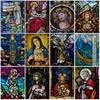 Individuelle Buntglas-Fensterfolie, Jesus Christus Jungfrau Maria Aufkleber, Kirche Vintage Religiöser Sticker, UV-blockierende Türdekoration