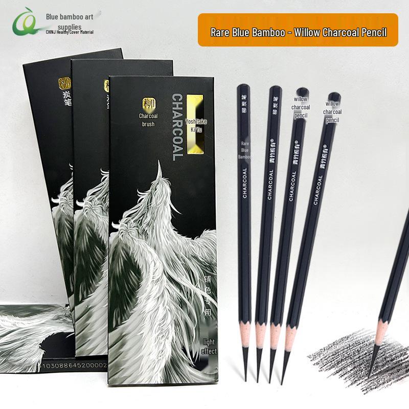Ruimengte Rare Blue Bamboo Willow Charcoal Pencil for Sketching and Coloring