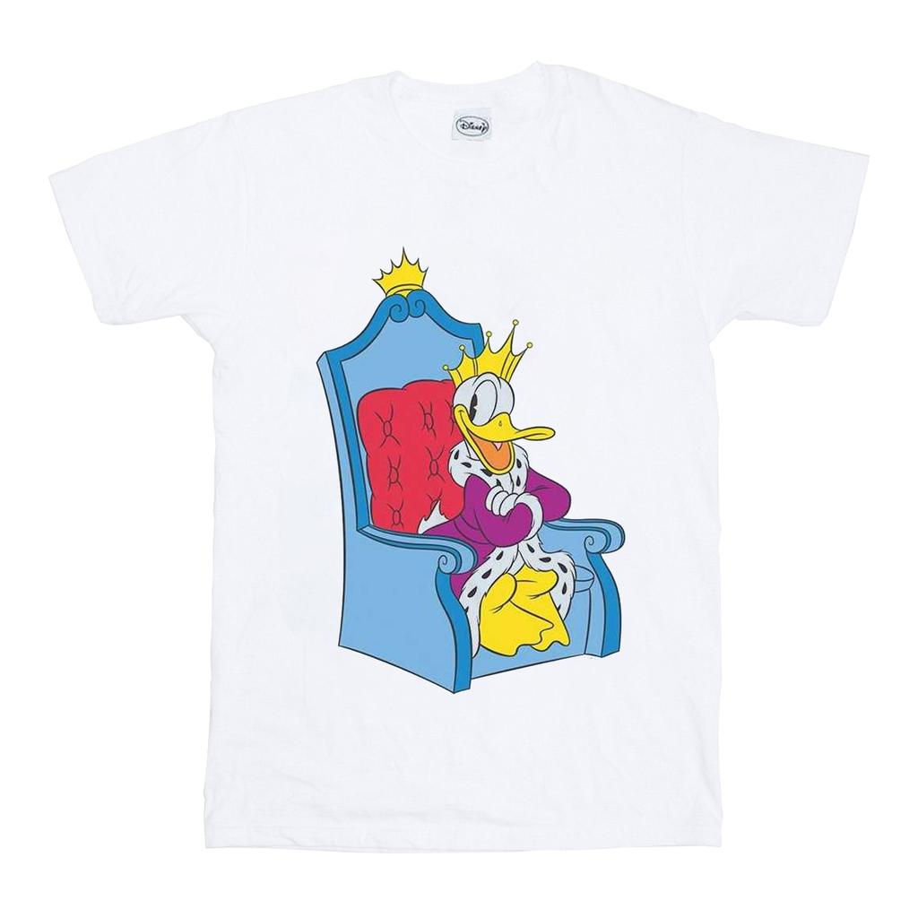 Disney Męski T-shirt z Kaczorem Donaldem i Królem Donaldem