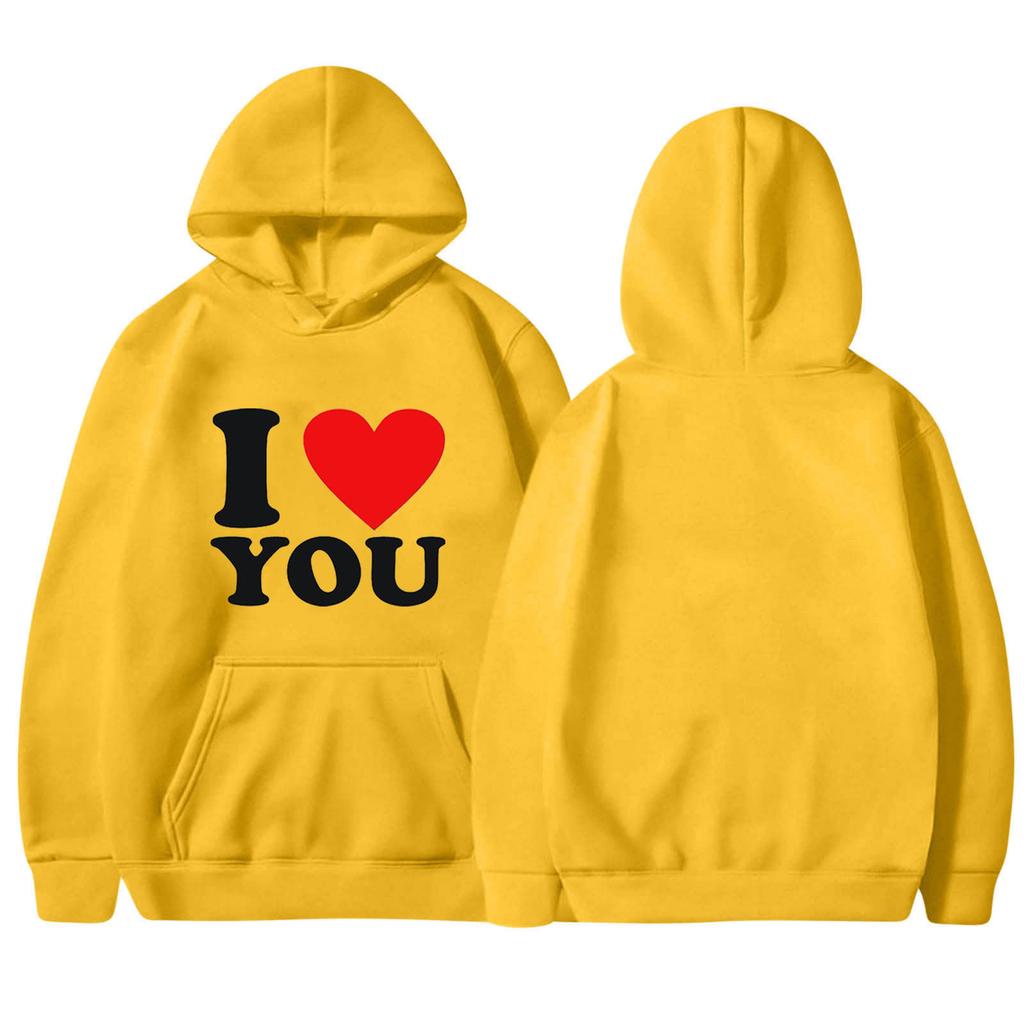 I LOVE MY GIRLFRIEND I Love My Boyfriend Love Casual Loose Pullover Hooded Sweater