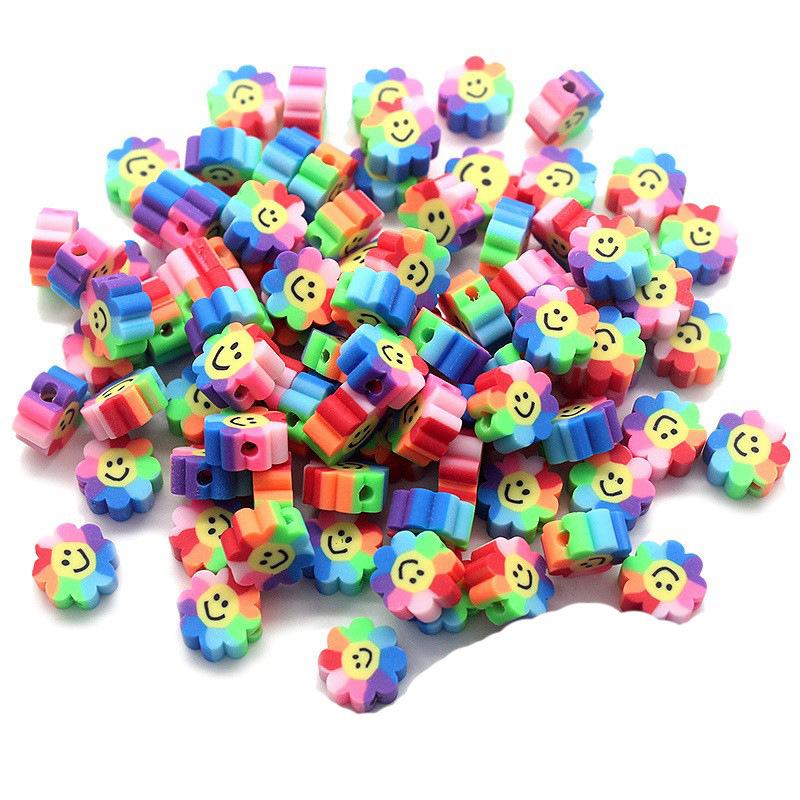 Soft Pottery Pieces Beaded Diy Mobile Phone Chain Accessories Loose Beads Smiley Face Letters Animal Fruit Mixed Soft Pottery