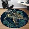 1pc Sea Turtle Print Chair Carpet for Office, Round Non-Slip Durable Large Size Office Carpet, Suitable for Office, Beautiful Decoration