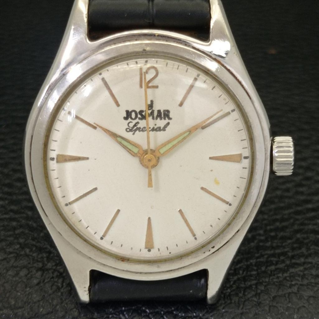 USED JOSMAR HAND-WINDING SWISS MENS WHITE COLOR DIAL WATCH a432783-2