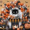 Halloween Bat Balloon Garland Arch Kit Black Orange Ballon 3D Bat Spider Sticker Eye Pumpkin Halloween Party Decoration Supplies