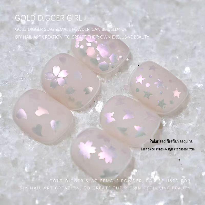 Iridescent Mermaid Nail Art: Fine & Coarse Glitter Sequins (Butterfly & Star)