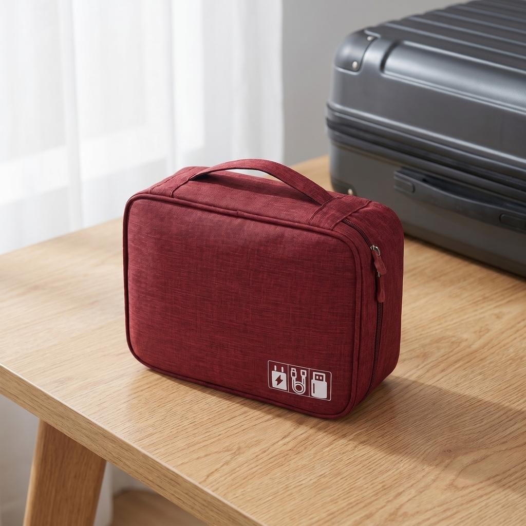 Multi Compartment Electronic Accessories Organizer Storage Bag Portable Travel Case for Cables Chargers Power Banks and Small Gadgets