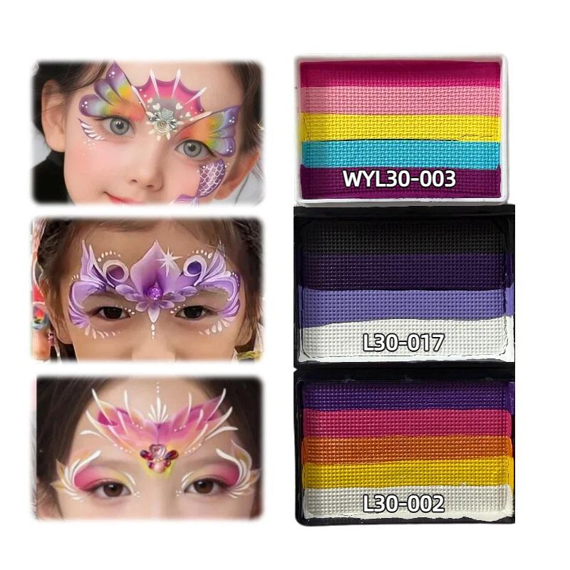 3 30g Children's Professional Rainbow Split Cake Face Painting Body Painting Makeup Is Non-toxic Safe And Easy To Clean