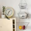 3-Tier Hanging Fruit Basket Stainless Steel Storage Basket Foldable Wire Organizer for Fruits Vegetables Toiletries