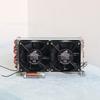 CP4x6x240 Miniature Condenser Air Cooled Copper Tube Fin Radiator Evaporator With 120 Dual Fans