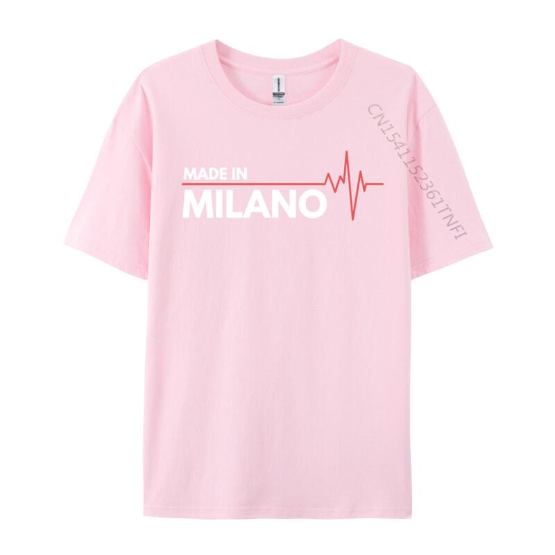 Made In Milano Italy Italia Place Of Birth Heartbeat Tops T Shirt Casual Tops Shirt Funky Printing Unisexs Tshirts Printing