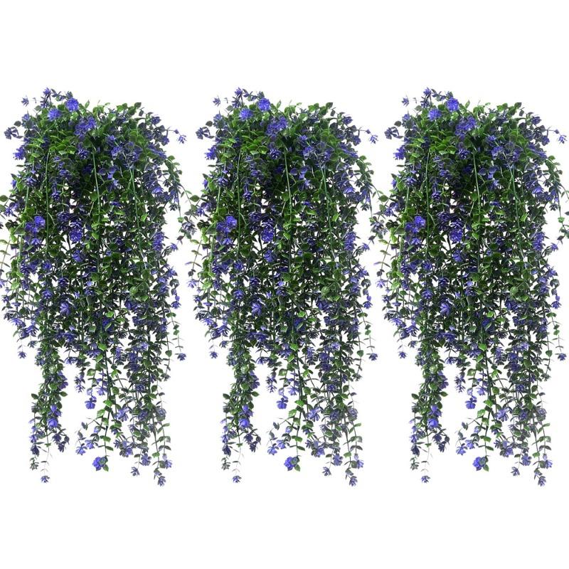 Sztuczny Plastikowy Eukaliptus Róża Kamelia Wisząca Dekoracja Ścienna, Dekoracja Zielonych Roślin do Domu i na Dziedziniec, Sztuczna Girlanda Kwiatowa