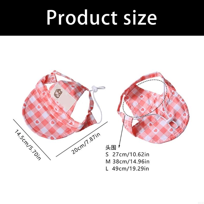 Pet Sun Protective Hat For Dog And Cats Adjustable Breathable Fabric Baseball Cap With Ear Holes For Outdoor Activity B03E