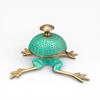 Messing Frosch Schreibtischklingel mit Grünspan Patina Gegensprechklingel Rezeption Klingel Tischplatte Büro Klingel Geburtstags Jubiläums Weihnachtsgeschenk