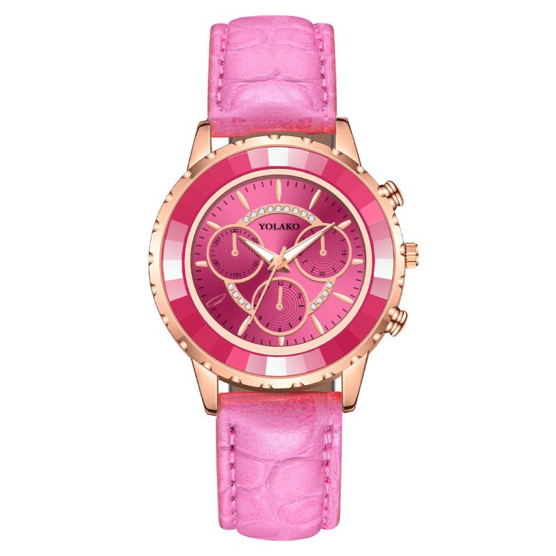 

Популярні модні жіночі годинники з трьома очками жіночий годинник ремінь кварцовий годинник жіночий годинник рожевий