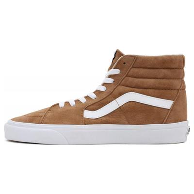 Sk8 Suede High Top Skate Shoes Unisex Sneakers Brown White VN0005U9TBN