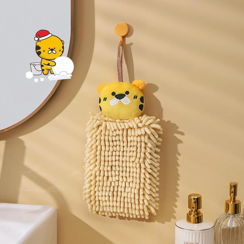 Cartoon Chenille Hand Towels, Hanging Cute Animal Hand Towels, Household Children's Kitchen Hand Towels