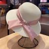 Women's Summer Straw Hat, Foldable Beach Hat, Face-shading Sun Hat, Pearl Bow Fisherman Hat, Sun Hat
