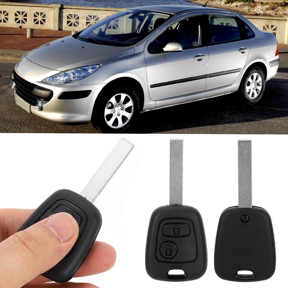 2 Button Car Key Fob Case Remote Key Cover with Groove Replacement Fit for Peugeot 307