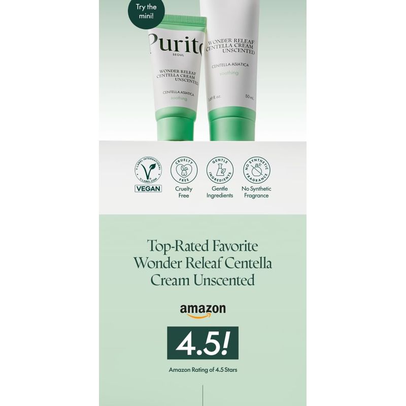Purito SEOUL - Wonder Releaf Centella Cream Unscented Mini