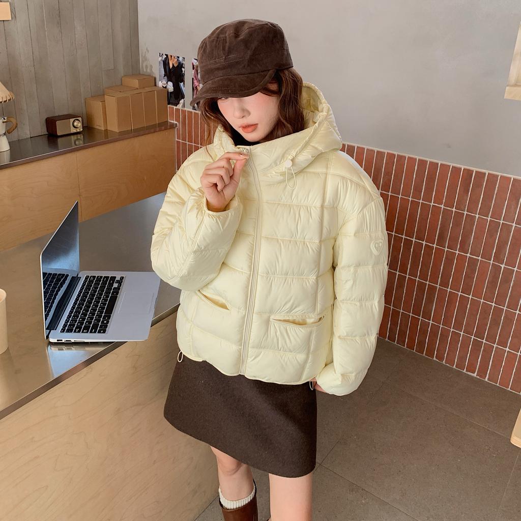 Hooded short cotton clothes women's winter small loose bread clothes casual versatile thickened warm cotton-padded jacket