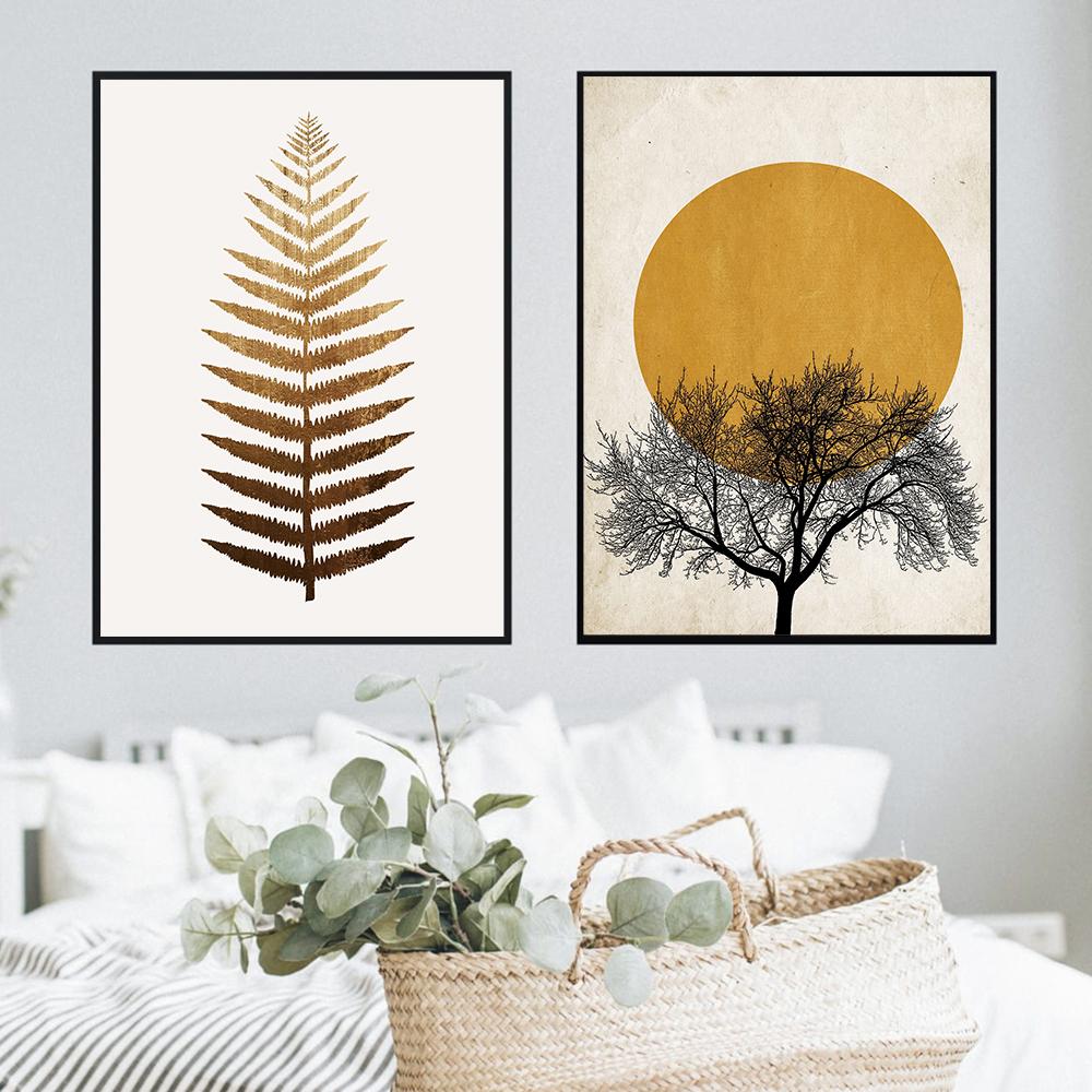 Morning Sun Tree Abstract Poster Nordic Print Scandinavian Wall Art Picture Sweet Dream Home Decor Canvas Painting Simplicity
