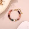 Women Colorful Natural Stone Beaded Bracelet Dopamine Summer Versatile Hand Jewelry