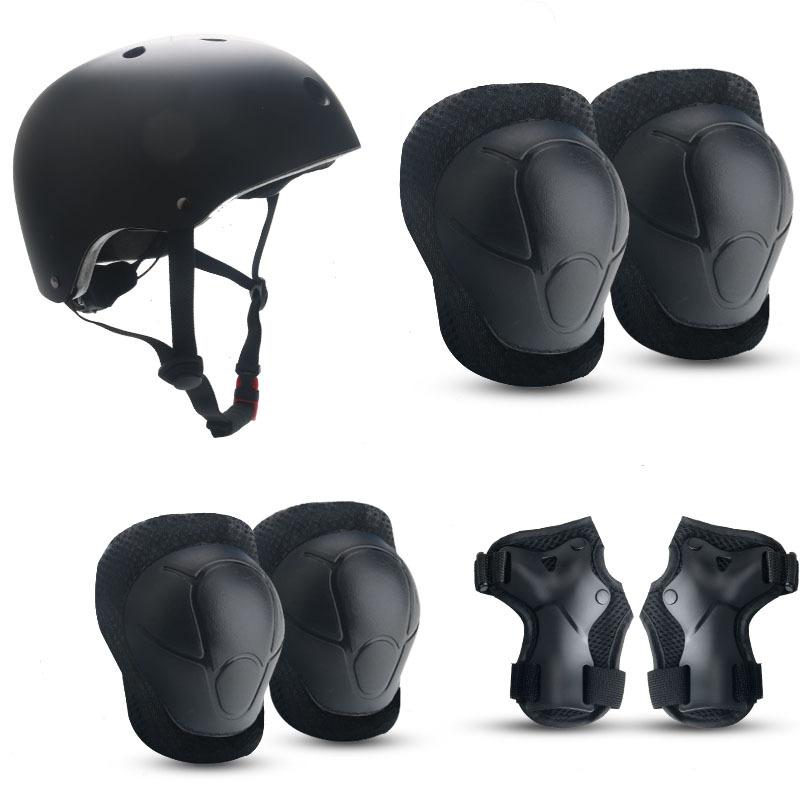 Kinder Rollschuh Schutzausrüstung Set Balance Bike Skateboard Palm Skateboard Knie Pad Ellenbogen Pad Fahrrad Sieben-stück Schutzhelm