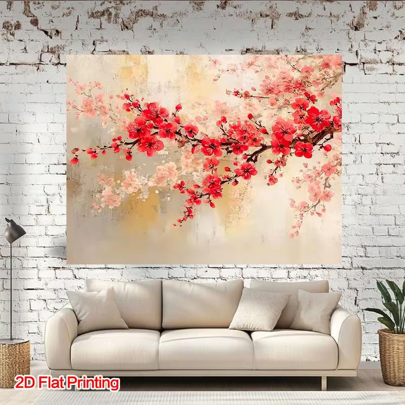 2D Red Plum Blossom Backdrop for Party Wedding Birthday Photography Decor