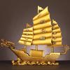 Lucky Brass Dragon Boat Decor Chinese Sailing Ship for Wealth & Success, Office/Home Decor  Perfect Grand Opening Gift