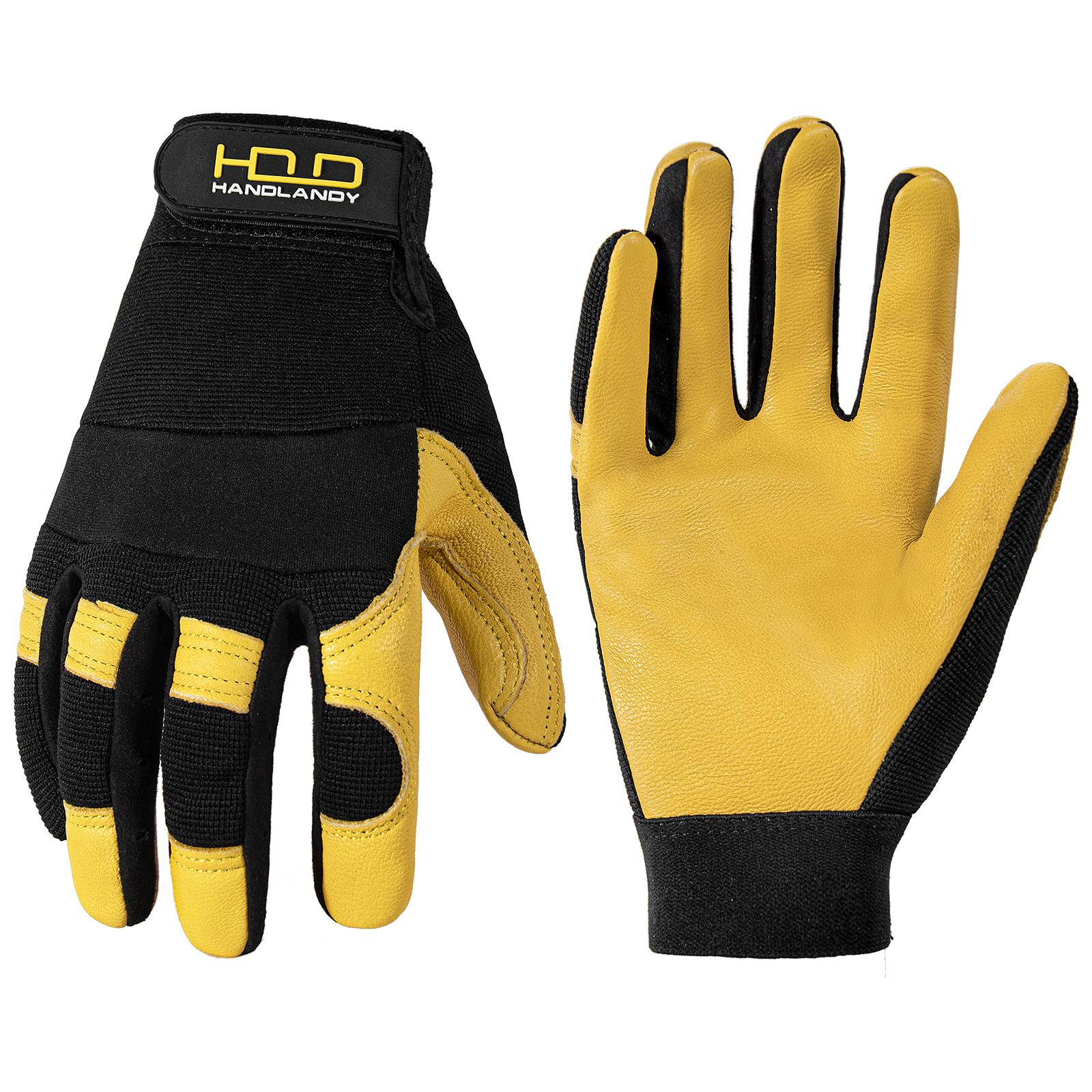 PRI Insulated Goatskin Leather Winter Outdoor Work Gloves, for Men Flexible & Durable Warm Lined Freezer Gloves for Winter (as the picture,M)