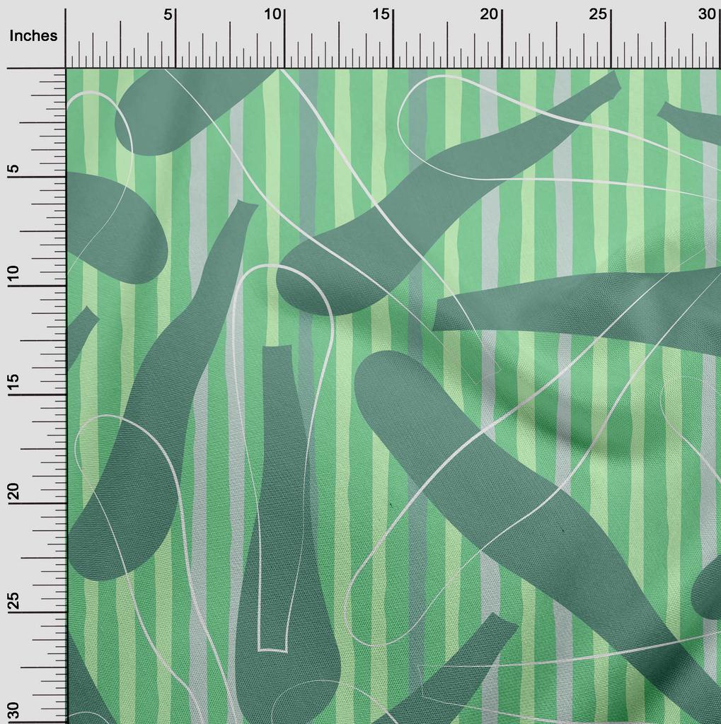 oneOone Bumbac Elastic Verde Teal Închis Material de Cusut Petale Geometrice Doodled Material Imprimat La Yard 40 Inch