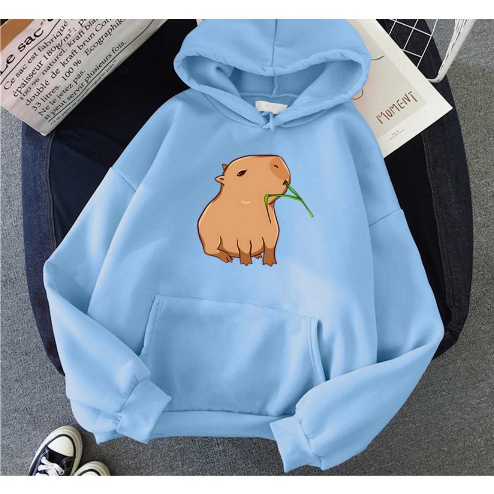 Funny Capybara Kawaii Cartoon Print Women Hoodies Hip Hop Clothes Hooded Sweatshirts Streetwear Hoodie Female Hoody