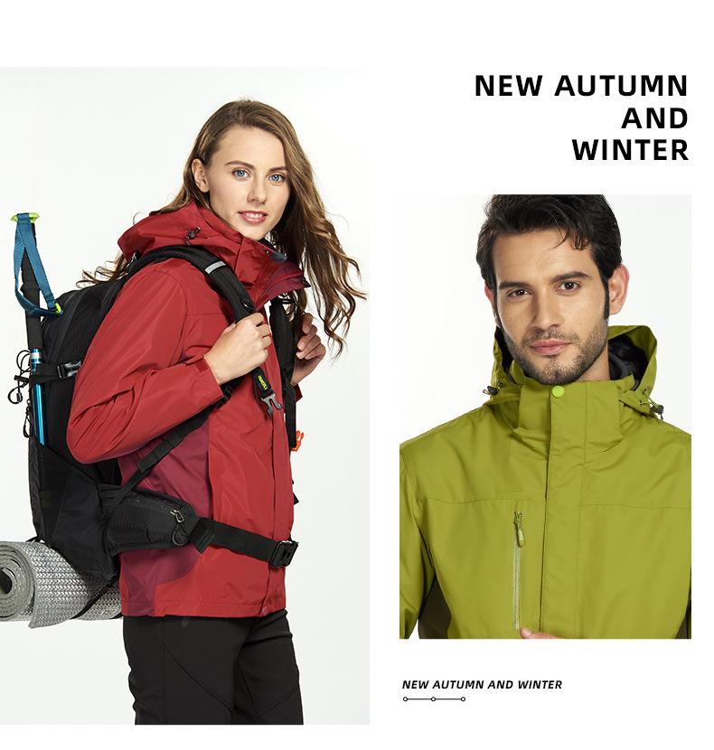 Three-in-One Detachable Softshell Jacket: Waterproof, Warm & Windproof