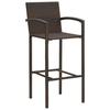 Vidaxl 5-Cz. Garden Bar Furniture Set, Brown, Acacia and Rattan Pe