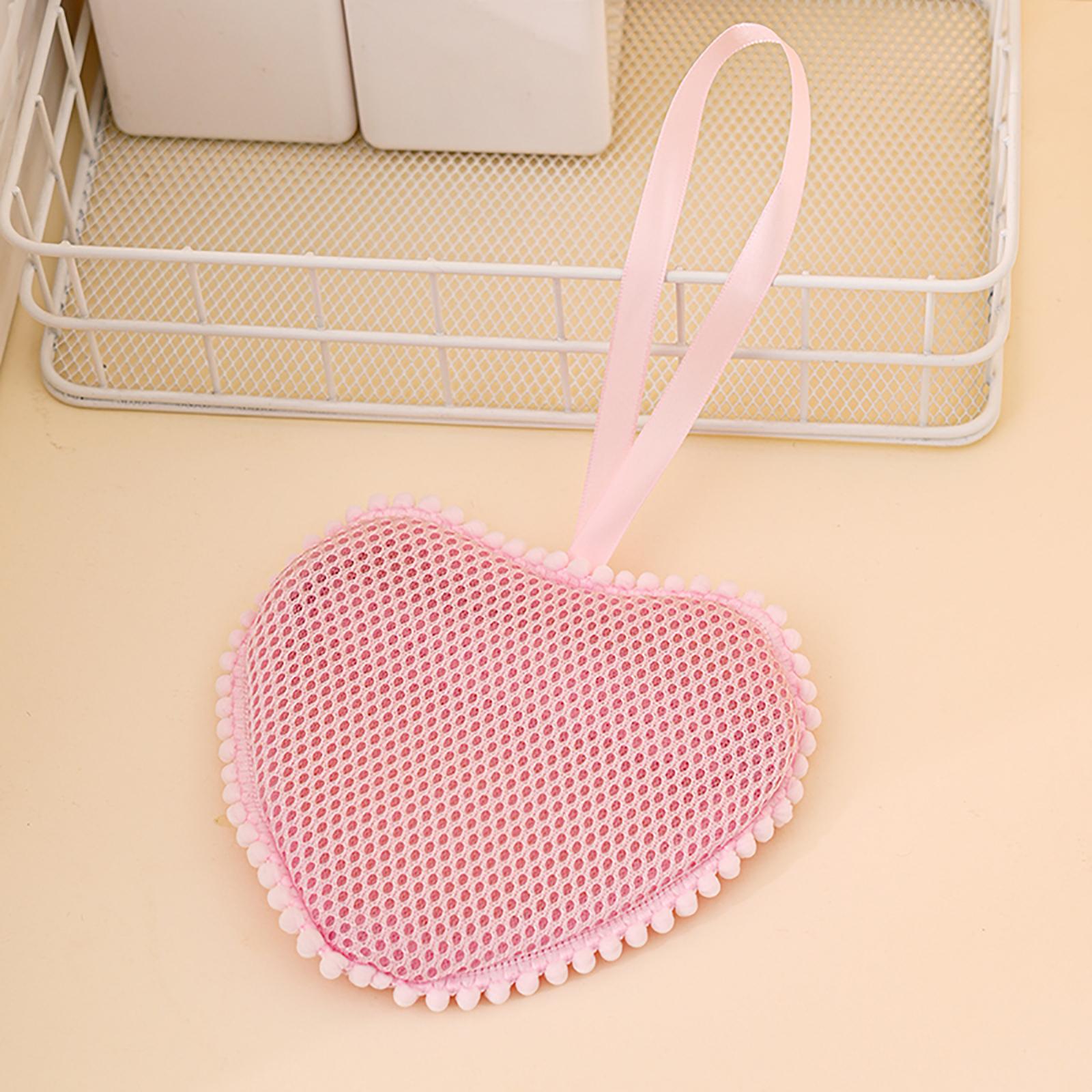 

Flower Scrubbing Bathroom Accessories Cloud/Heart Shape Soap Mesh Pouch With Lanyard Fast Foaming Shower Travel Holder Net Bath