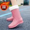 Rain shoes women's adult non-slip fashion outer wear new summer medium tube rubber shoes wear-resistant water shoes waterproof rain boots