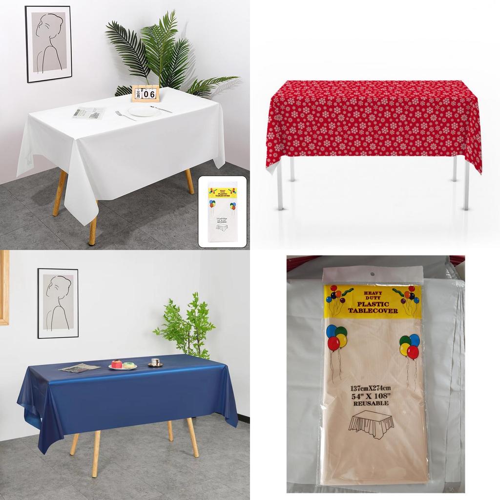 Peva Disposable Solid Color Tablecloth With Dustproof And Oilproof Features For Party And Home Use