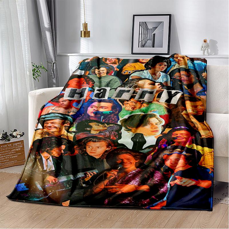 29 Style H-Harry Styles Singer Star Soft Flannel Blanket for Beds Bedroom Sofa Picnic,Throw Blanket for Leisure Nap Gift