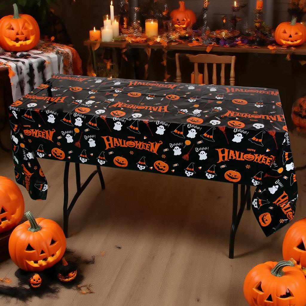 Halloween Decorative Tablecloth, Disposable Waterproof, Festival Party Dessert Table, Table Decoration Tablecloth.