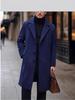 Men's Long Woolen Lapel Collar Overcoat