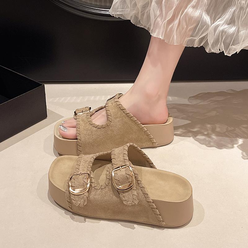 Fashion House Slippers Platform Shoes Slipers Women Slides 2025 Soft Retro Female Shoes Womens Slippers Outdoor Slides Platform 2025 Sof