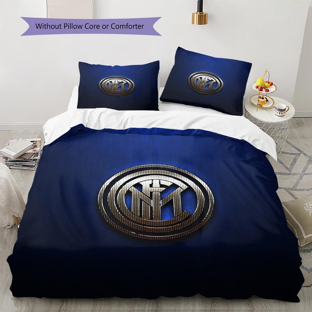 FC Internazionale Milano Vzorované povlečení Domácí dekorace Narozeninový dárek (1 * povlak na přikrývku + 2 * povlak na polštář, bez výplně)